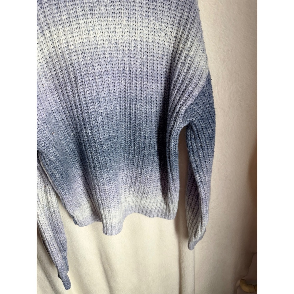A New Day Ombre Chunky Knit Crew Neck Sweater Blue Purple Gradient Womens Medium - Picture 6 of 7